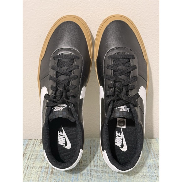 Size 10.5 - Nike Court Shot Black White-Gum Light Brown FQ8146-003 New No Box. - Picture 6 of 10